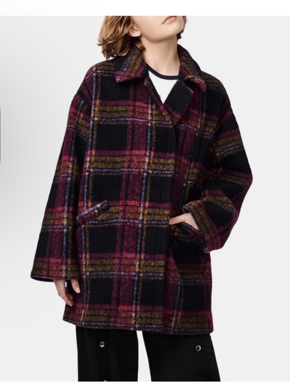 Bernie Bernardo Plaid Jacket Coat